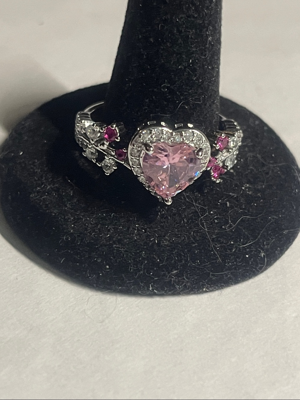 Sparkling Pink & Clear Crystal Ring